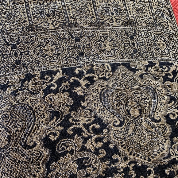 27 x 68 black gold shimmer metallic wrap scarf table runner throw - Picture 5 of 9